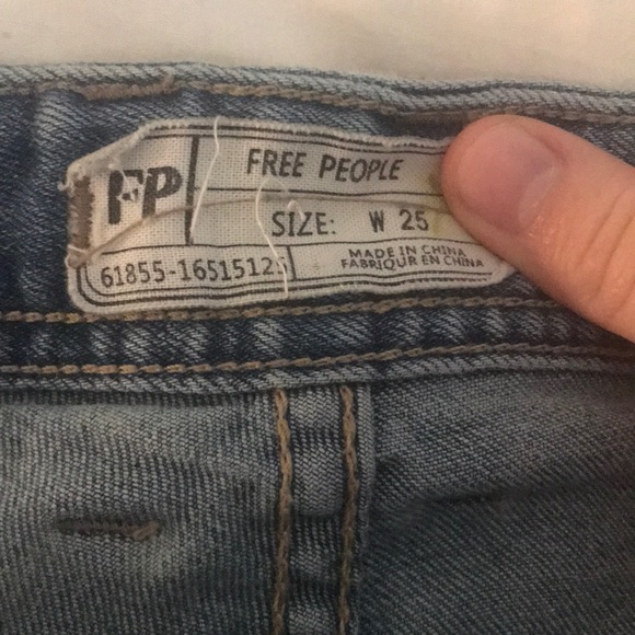 Free People Distressed Skinny Blue Jeans - Picture 3 of 6